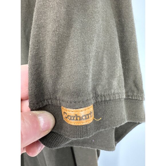 Carhartt Mens Brown Casual Relaxed Fit Regular Short Sleeve Polo Shirt Size 2XL - Picture 2 of 6